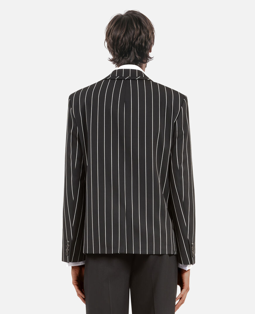 The Kooples HERREN BLACK WHITE schwarze gestreifte jacke