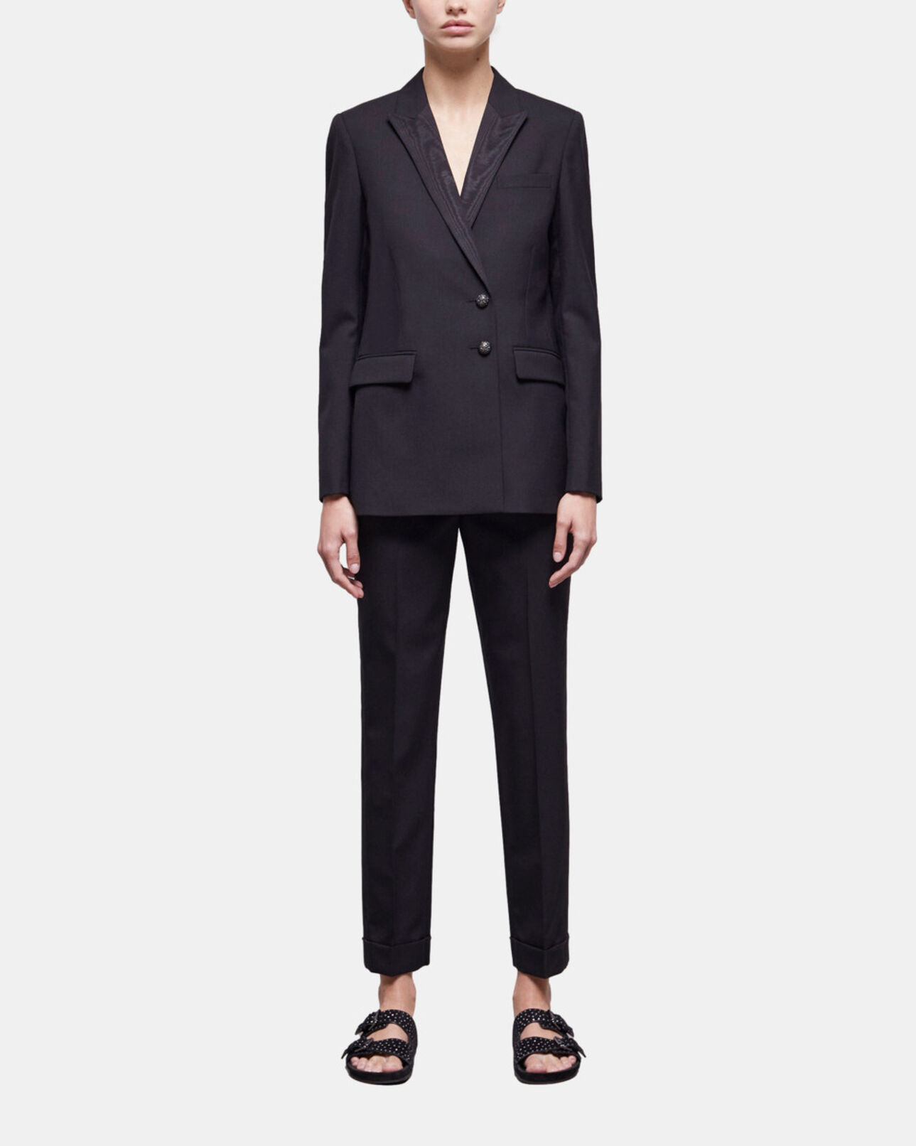 The Kooples WOMEN BLACK black wool suit jacket