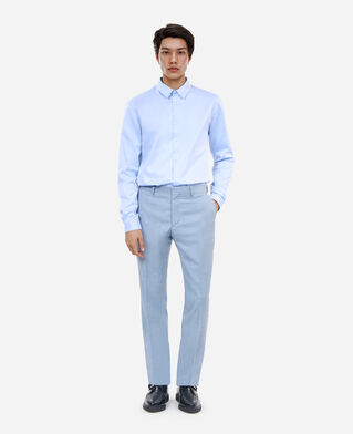 The Kooples MEN BLUE WHITE blue herringbone striped formal shirt