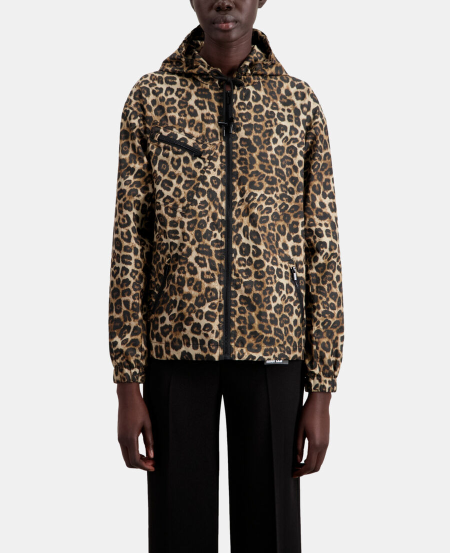 printed hooded windbreaker jacket