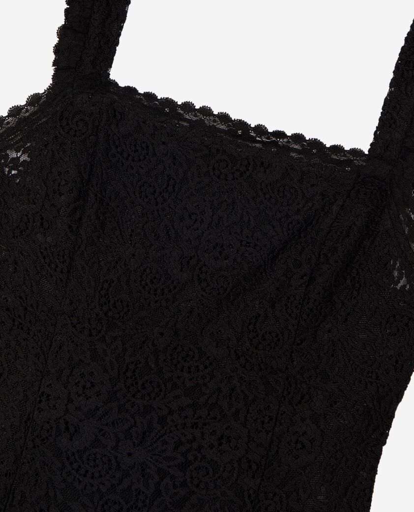 The Kooples DAMEN BLACK langes kleid aus schwarzer spitze