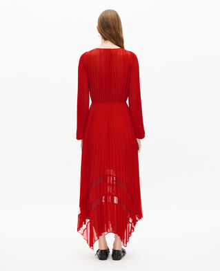 The Kooples MUJER RED vestido largo plisado rojo