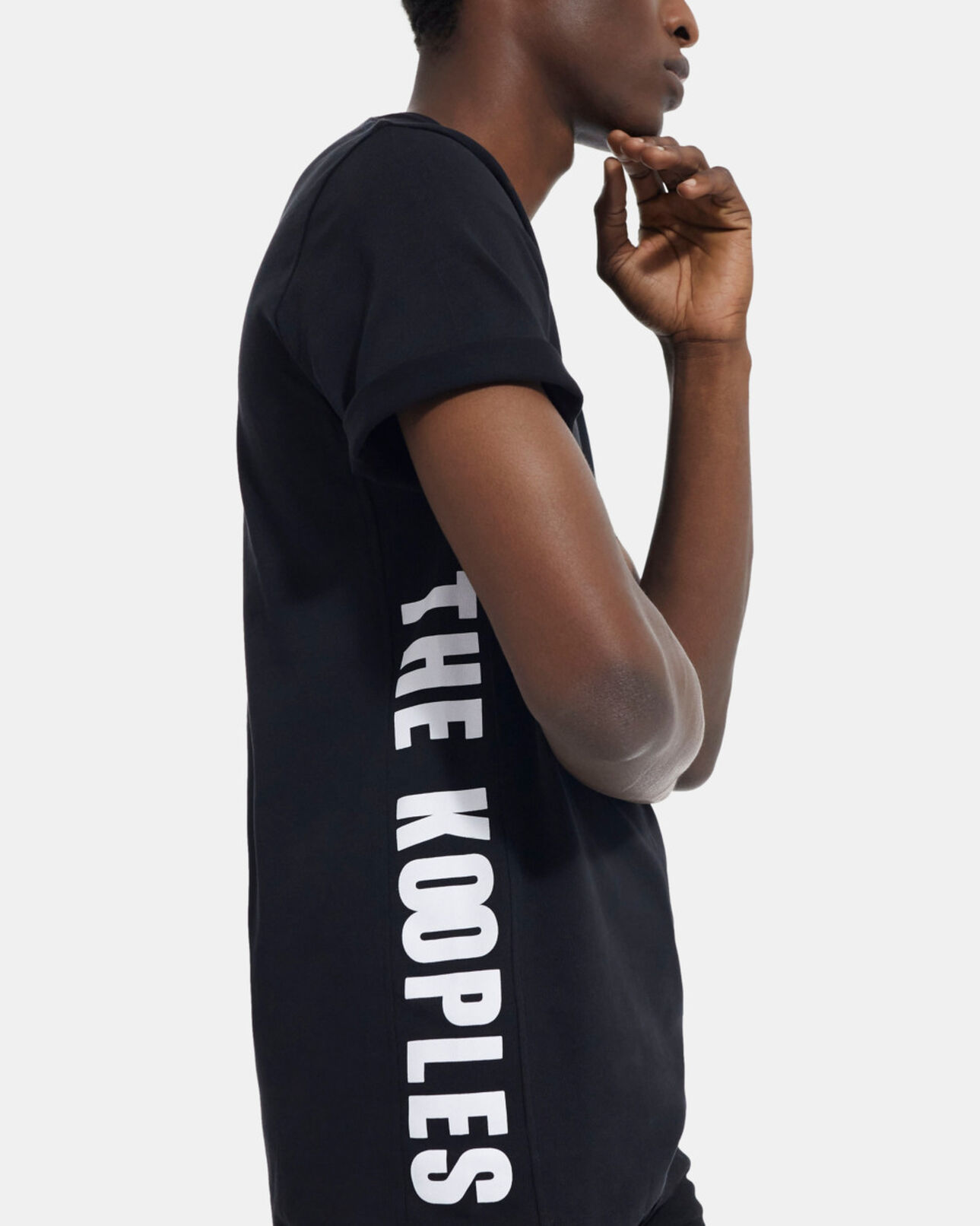 The Kooples MEN BLACK black t-shirt with the kooples logo