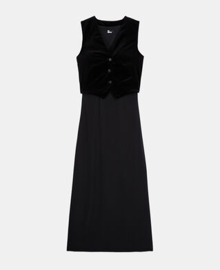 The Kooples DAMEN BLACK langes schwarzes kleid