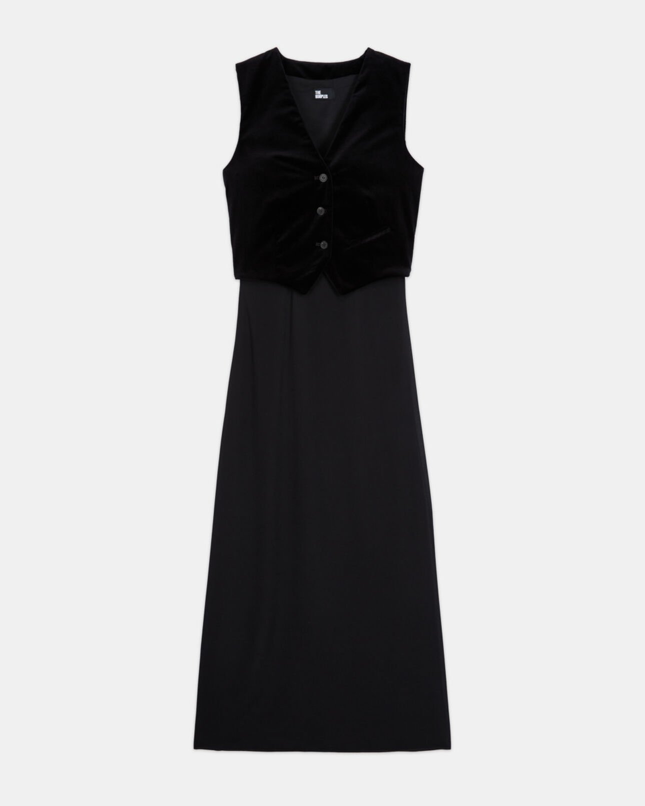 The Kooples DAMEN BLACK langes schwarzes kleid