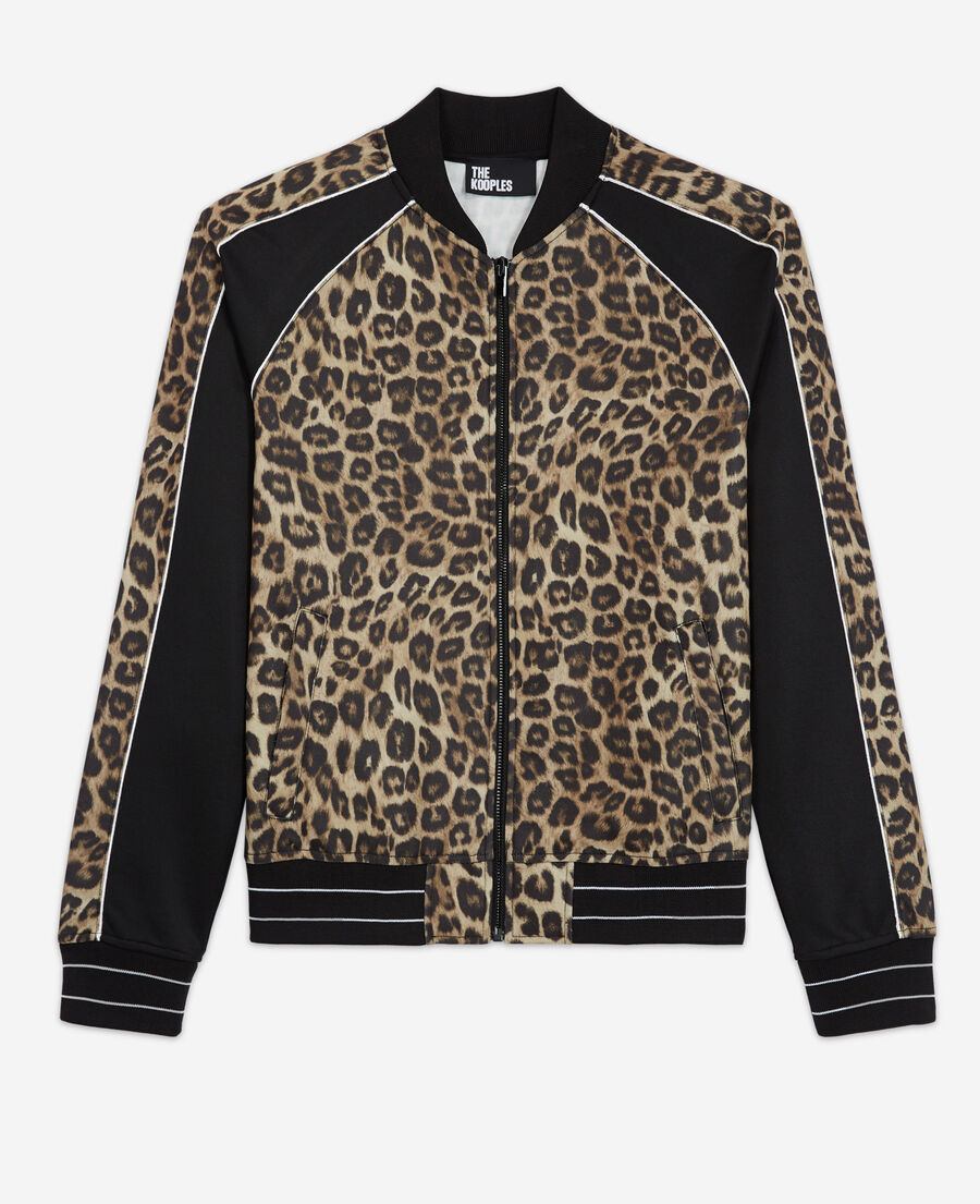 leopard zipped sweatshirt