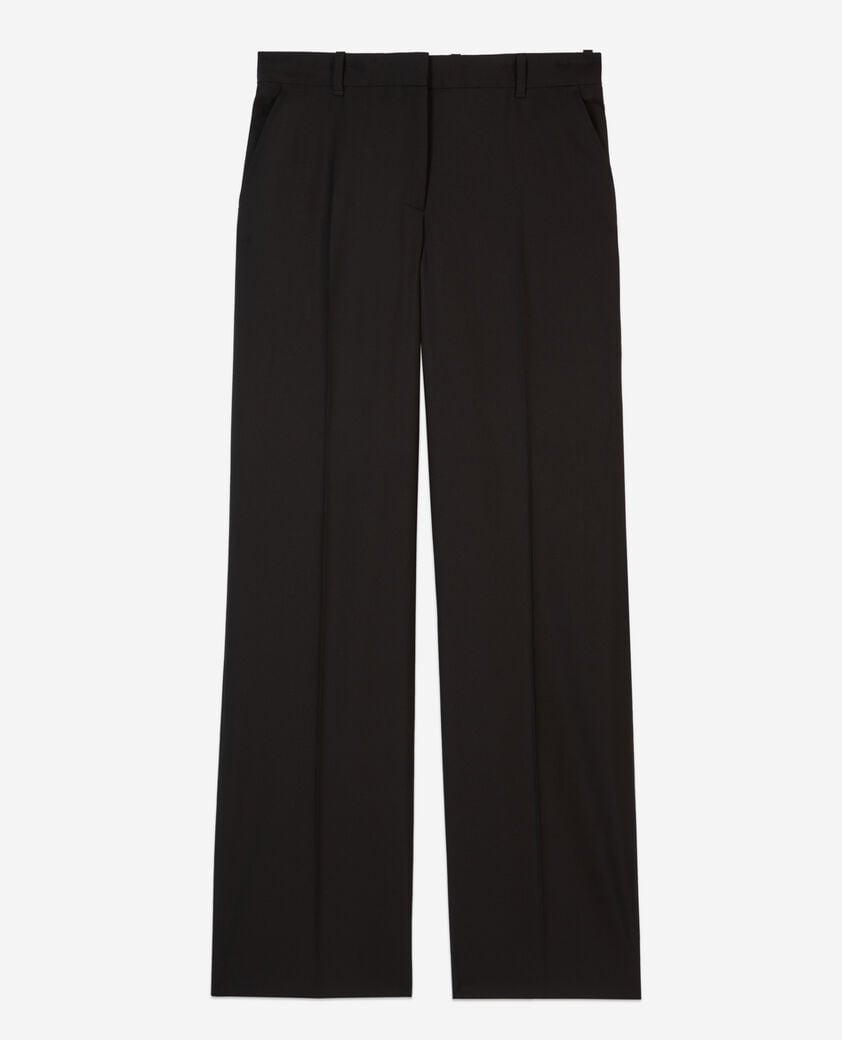 The Kooples FEMME BLACK pantalon tailleur en laine coupe droite noir