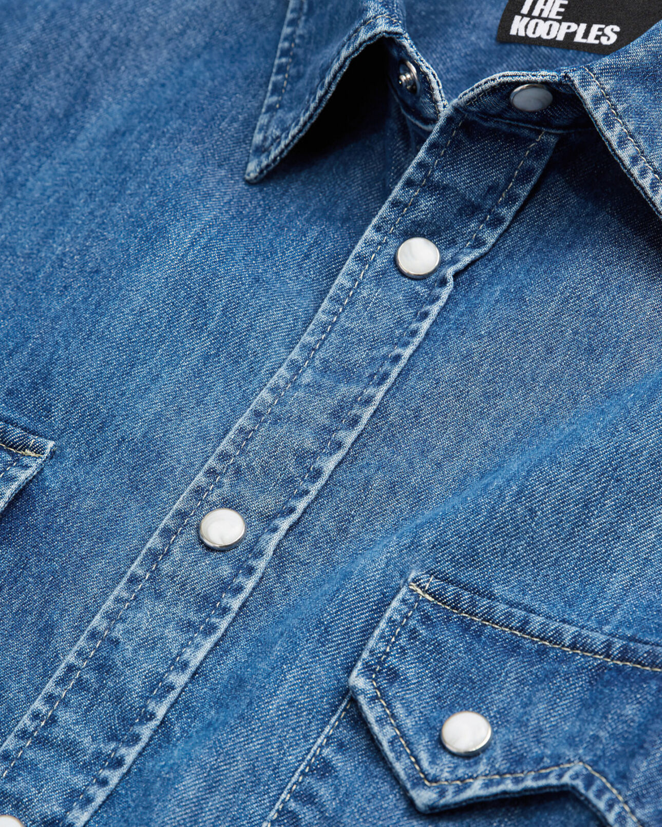The Kooples HOMME BLUE DENIM chemise col classique en jean bleue