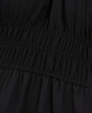 The Kooples DAMEN BLACK leichtes schwarzes kleid mit puffärmeln