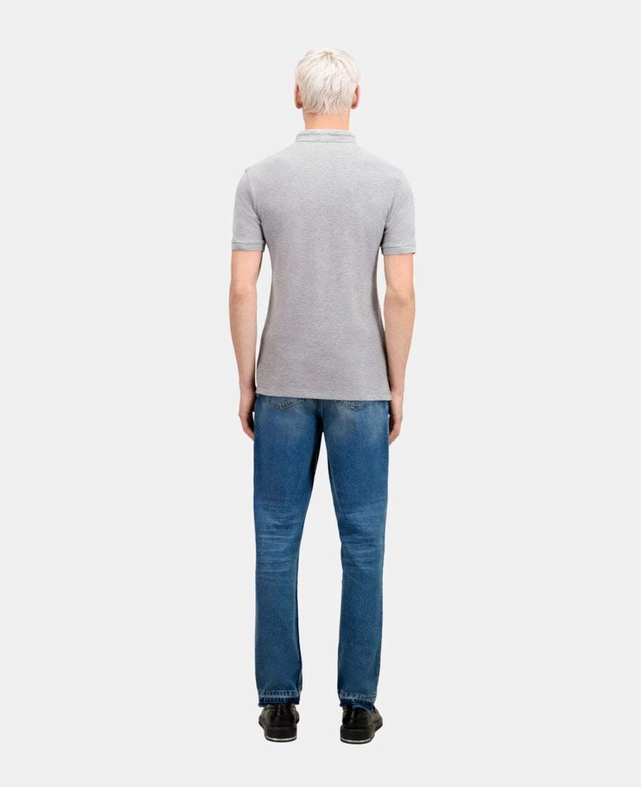 The Kooples H GREY / GREEN grey cotton polo t-shirt