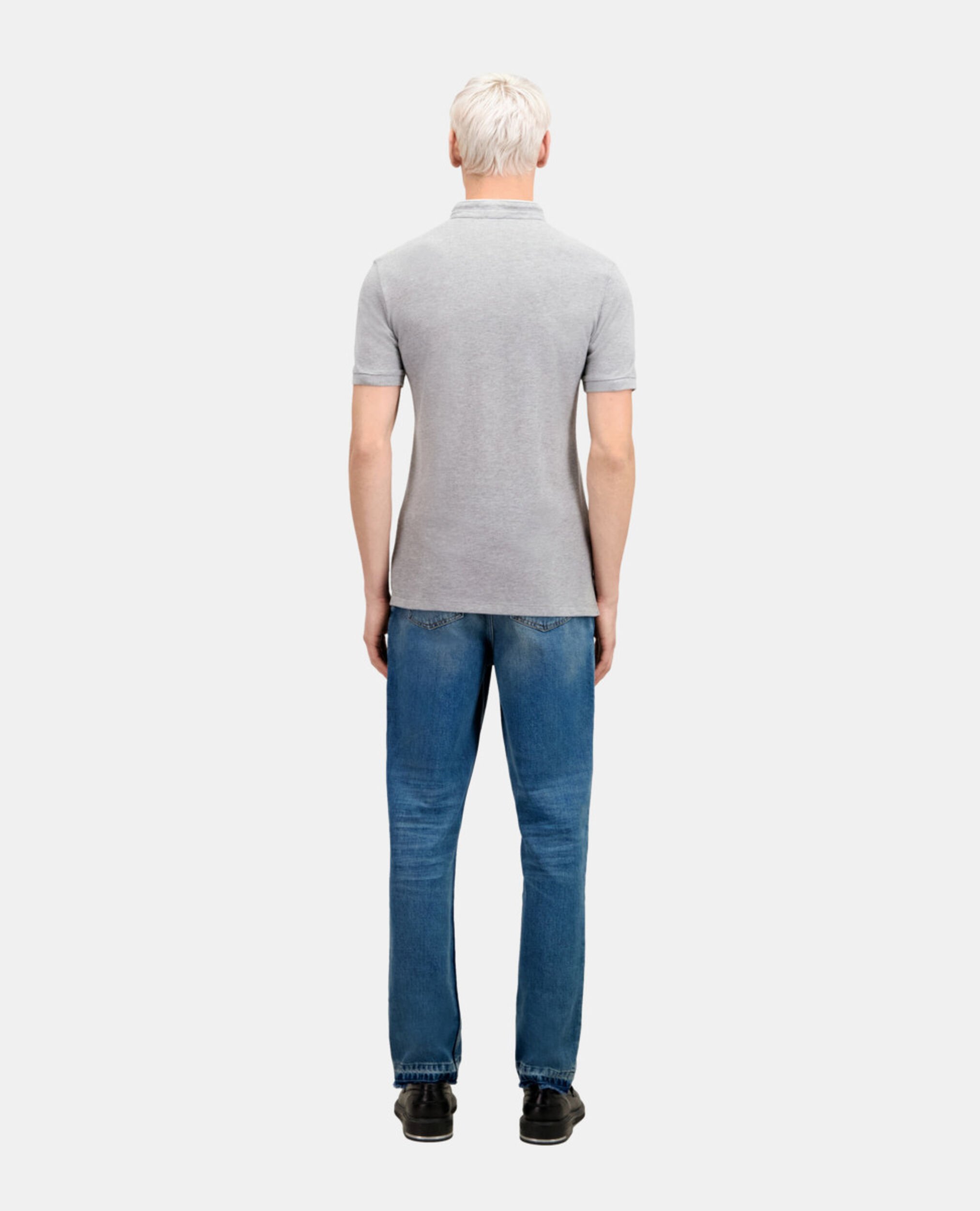 Grey cotton polo t-shirt, GREY / GREEN, hi-res image number null