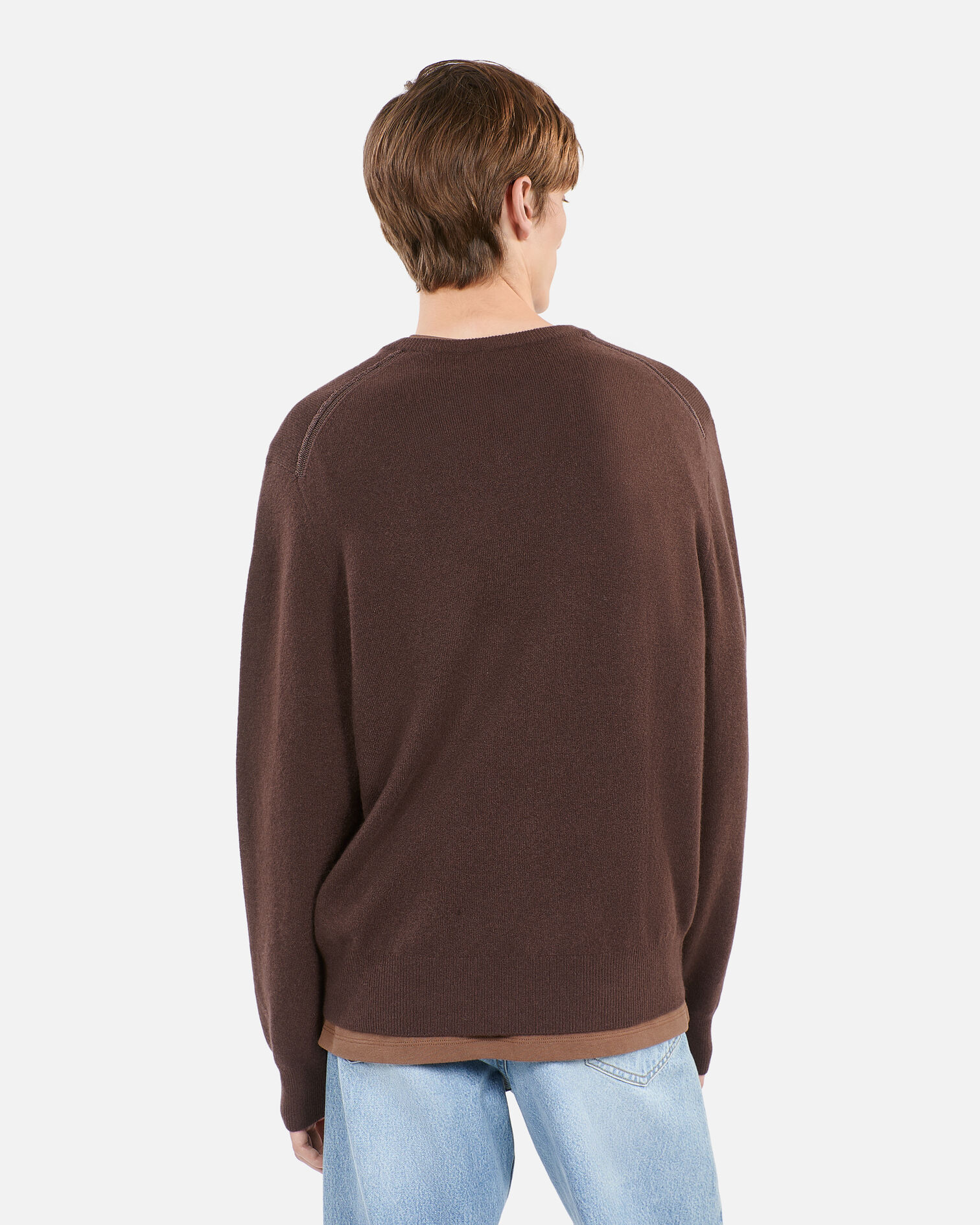 Brown cashmere sweater, BROWN, hi-res image number null
