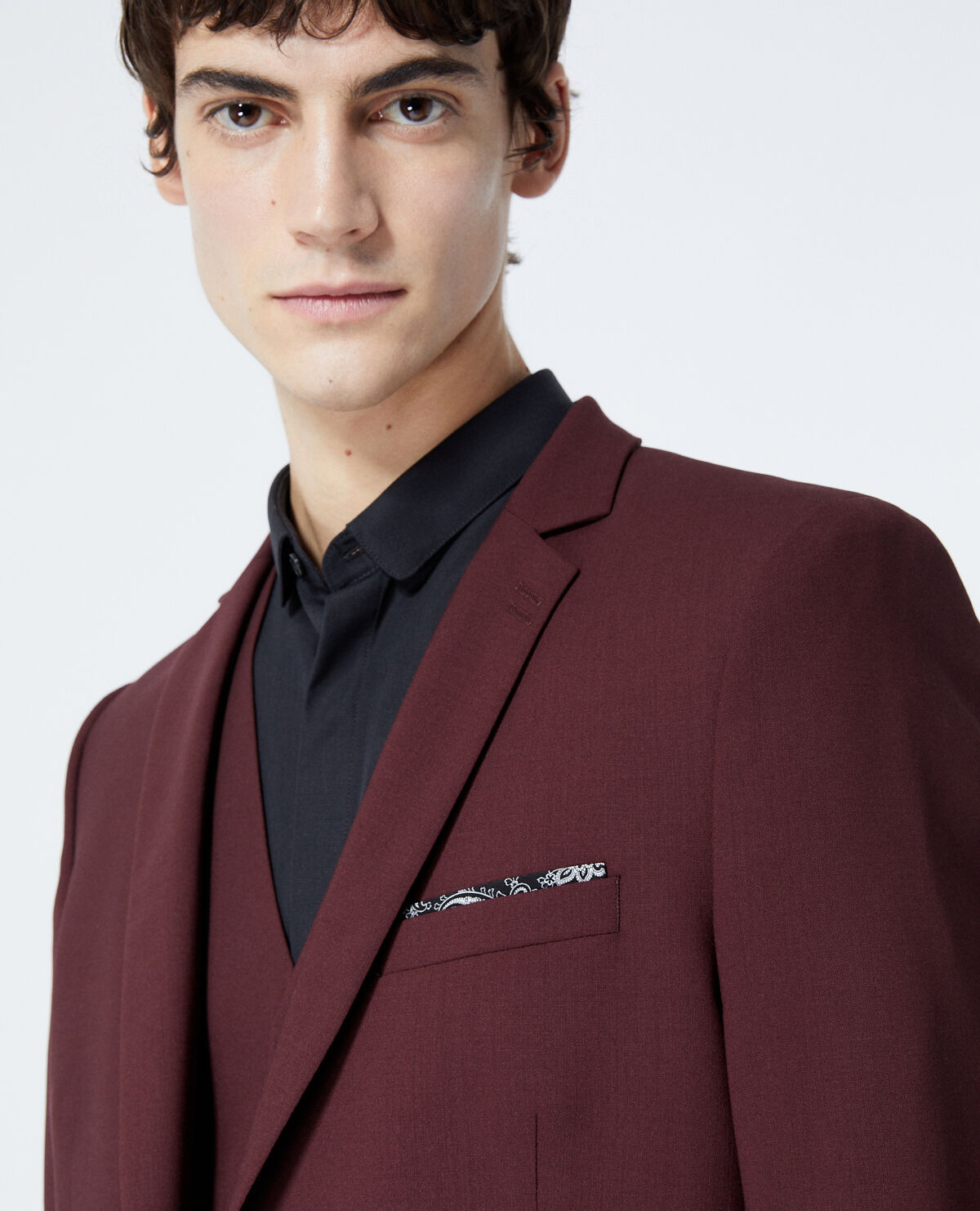 Maroon sales formal coat