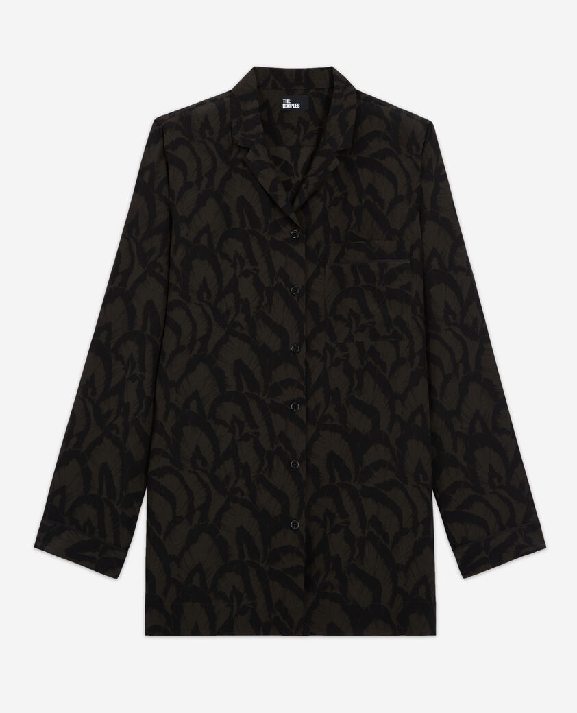 The Kooples F KAKI BLACK printed silk shirt