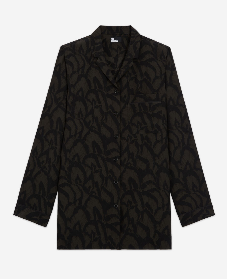 The Kooples F KAKI BLACK printed silk shirt