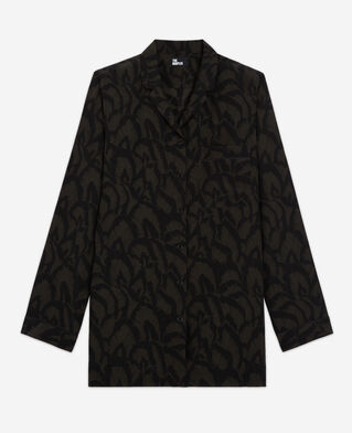 The Kooples F KAKI BLACK printed silk shirt