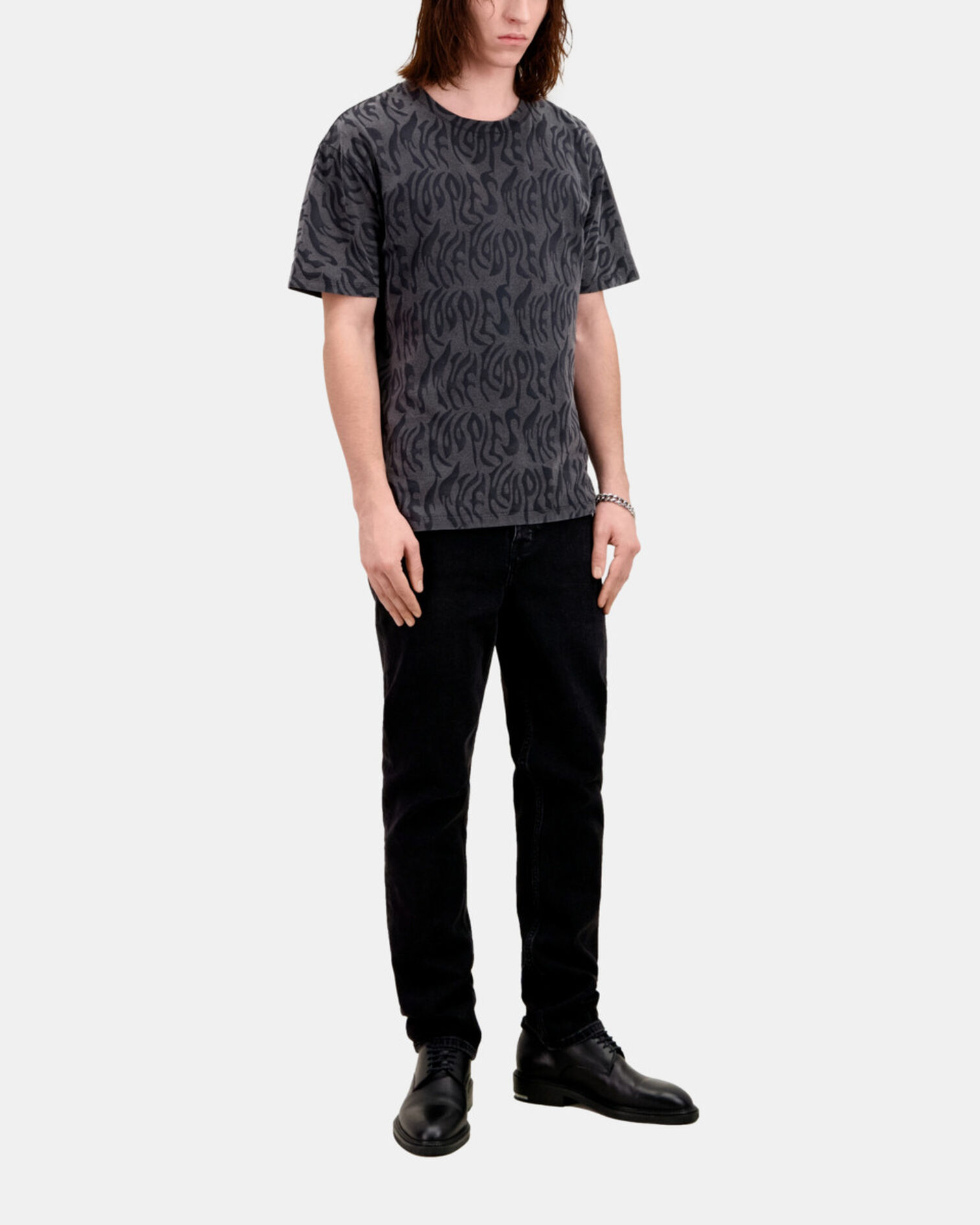 Men's printed t-shirt, BLACK WASHED, hi-res image number null