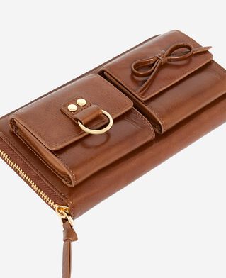 The Kooples WOMEN BROWN amelia brown leather wallet