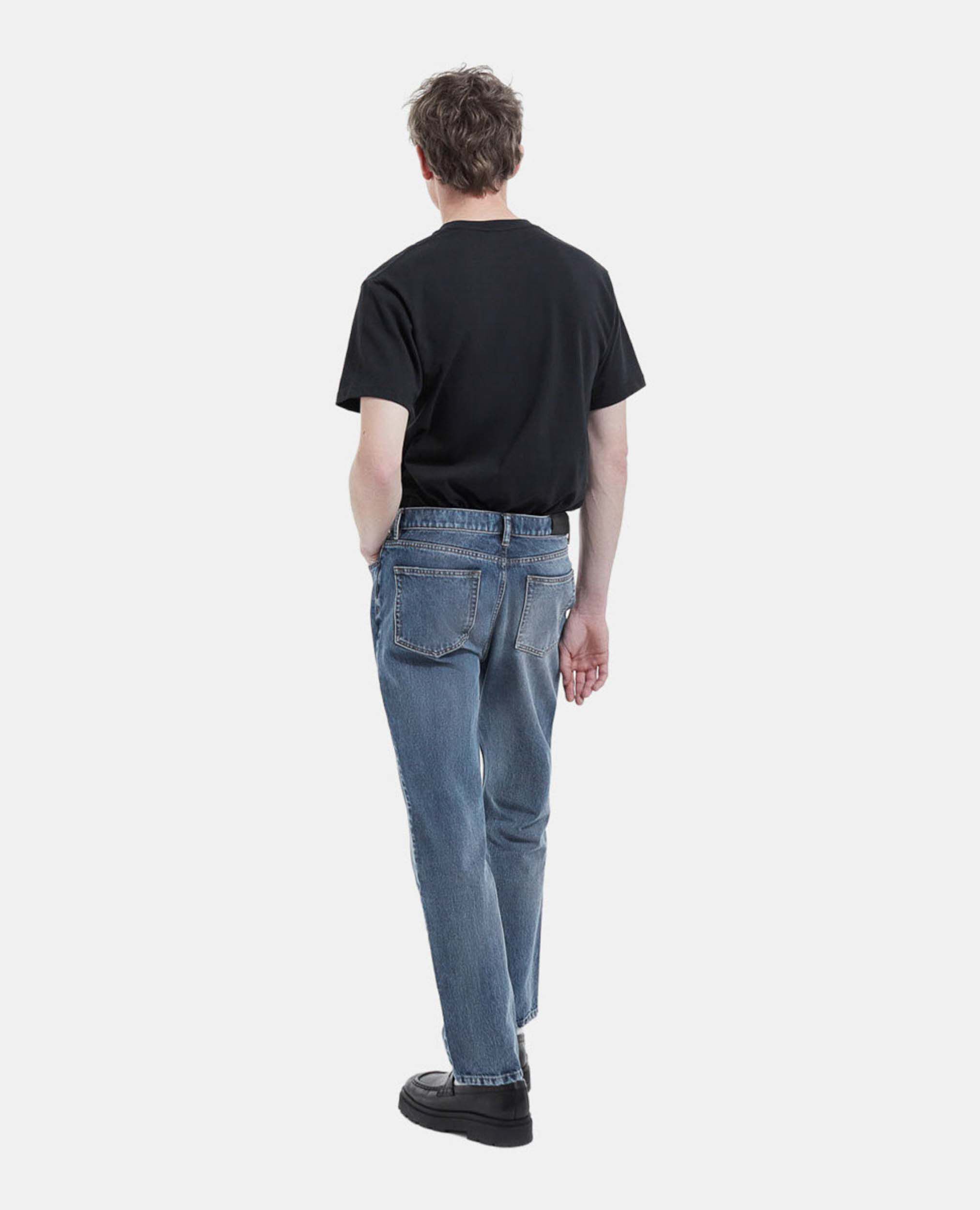 Black cotton T-shirt with embroidery, BLACK, hi-res image number null