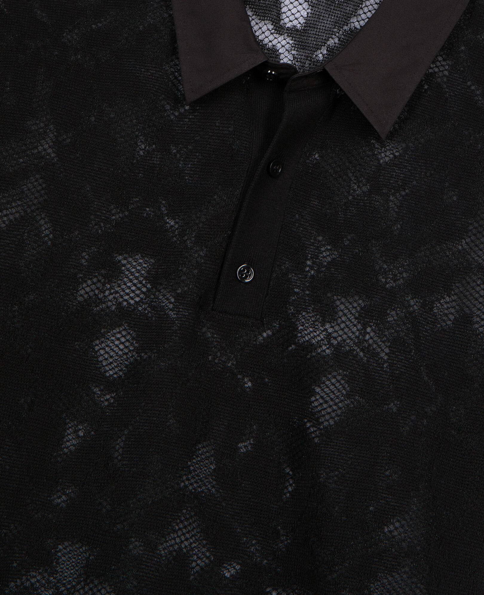 The Kooples HOMBRE BLACK camisa polo punto efecto encaje negro