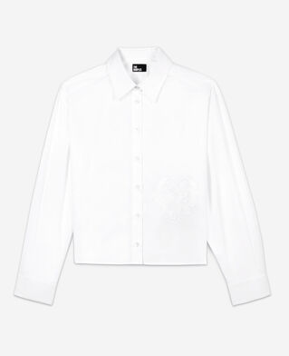 The Kooples F WHITE white shirt with skull heart embroidery