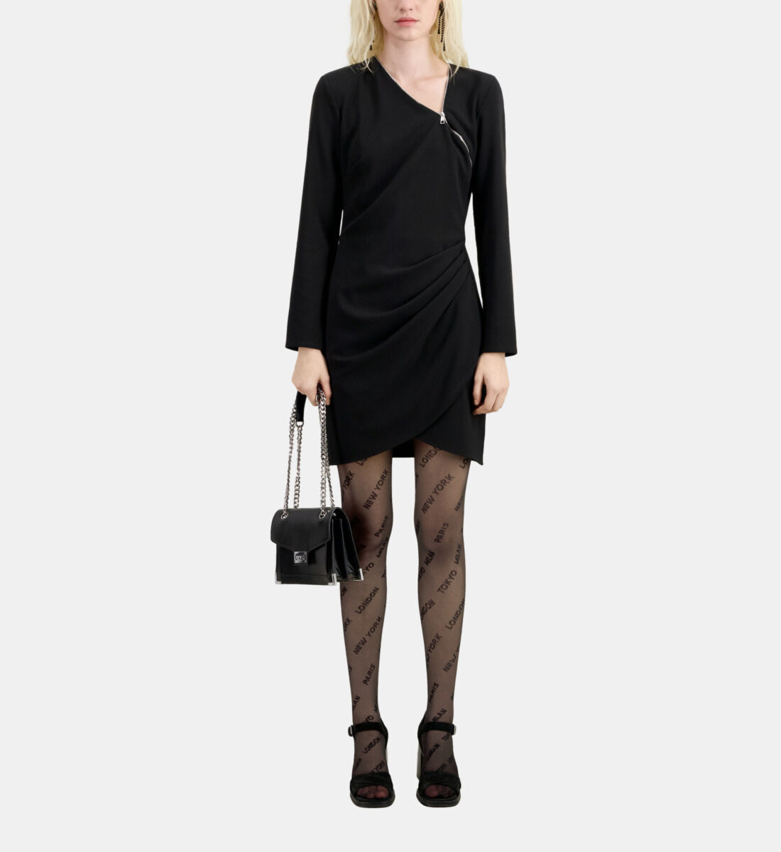 Black crepe outlet dress uk