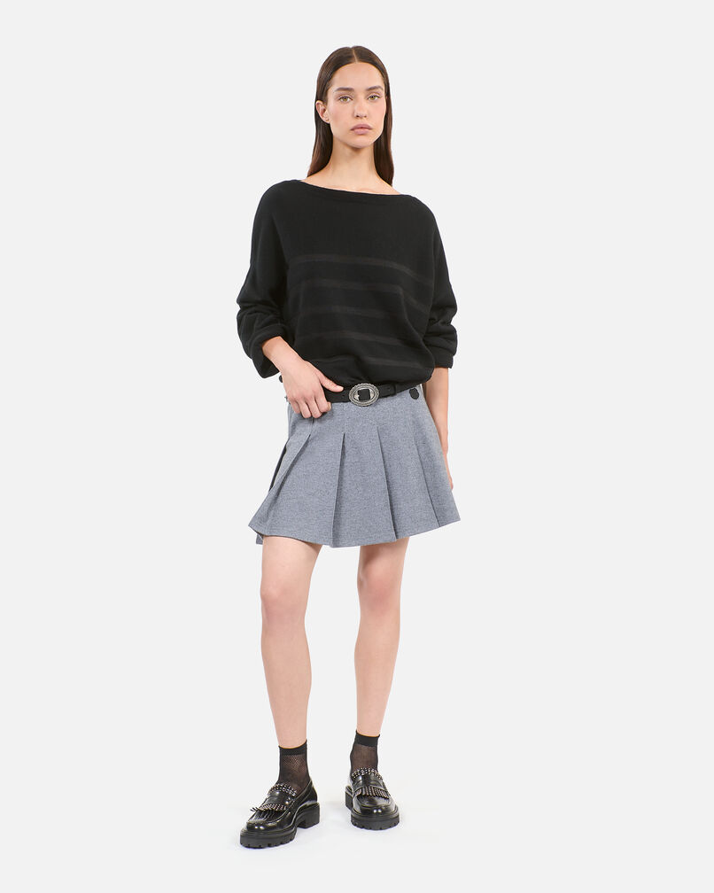 The Kooples DAMEN BLACK gestreifter pullover aus wolle und kaschmir