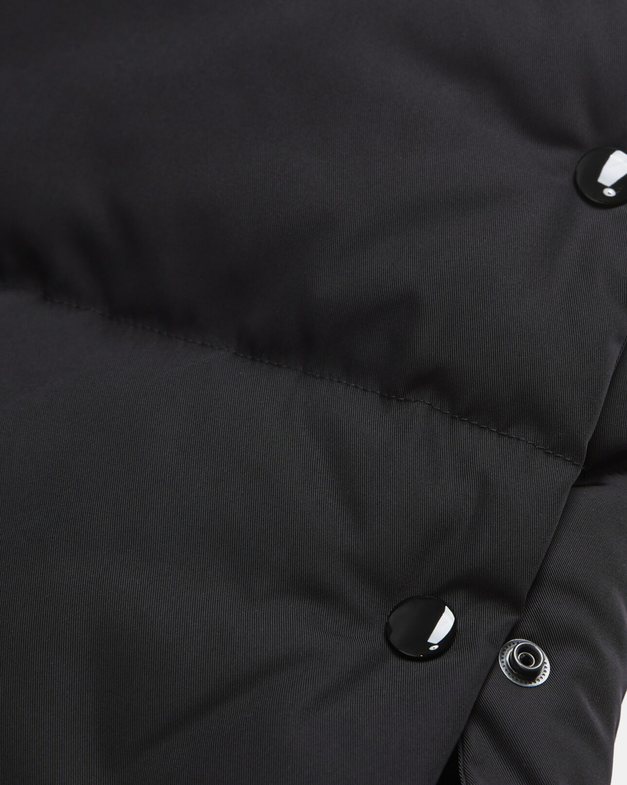 The Kooples WOMEN BLACK long black down jacket with straps and logo
