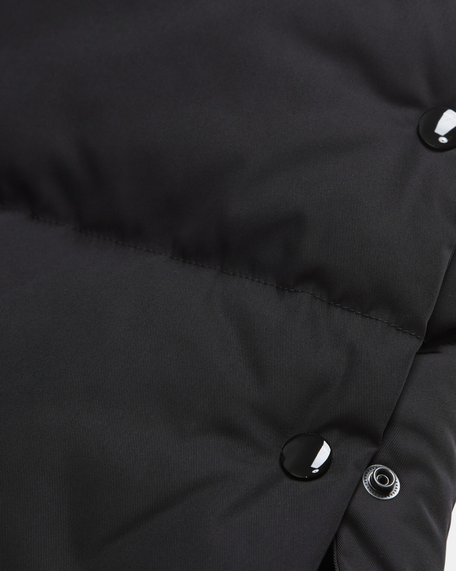 Long black down jacket with straps and logo, BLACK, hi-res image number null