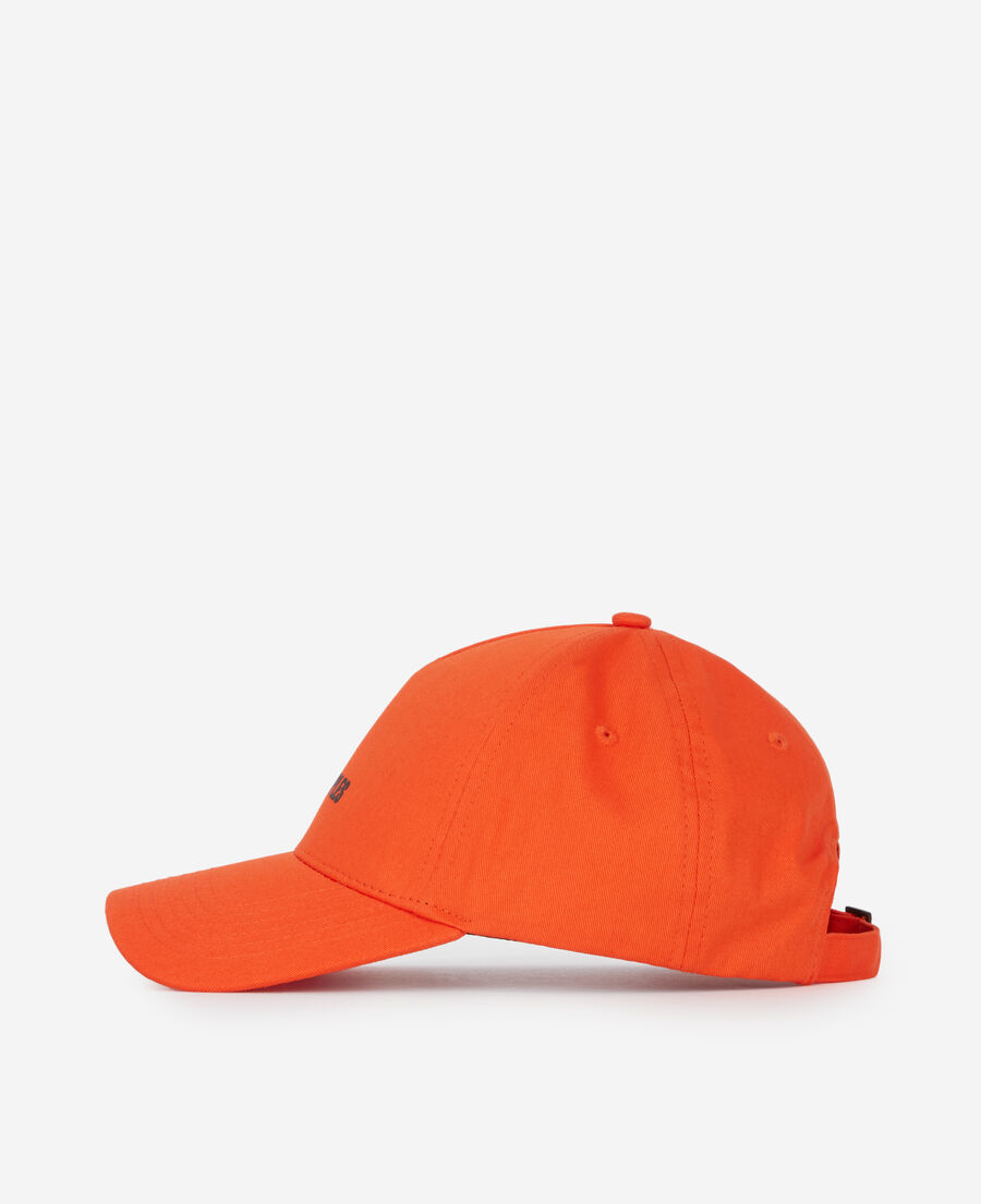 orange cap with logo