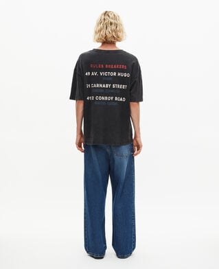 The Kooples H BLACK WASHED t-shirt with black screen print