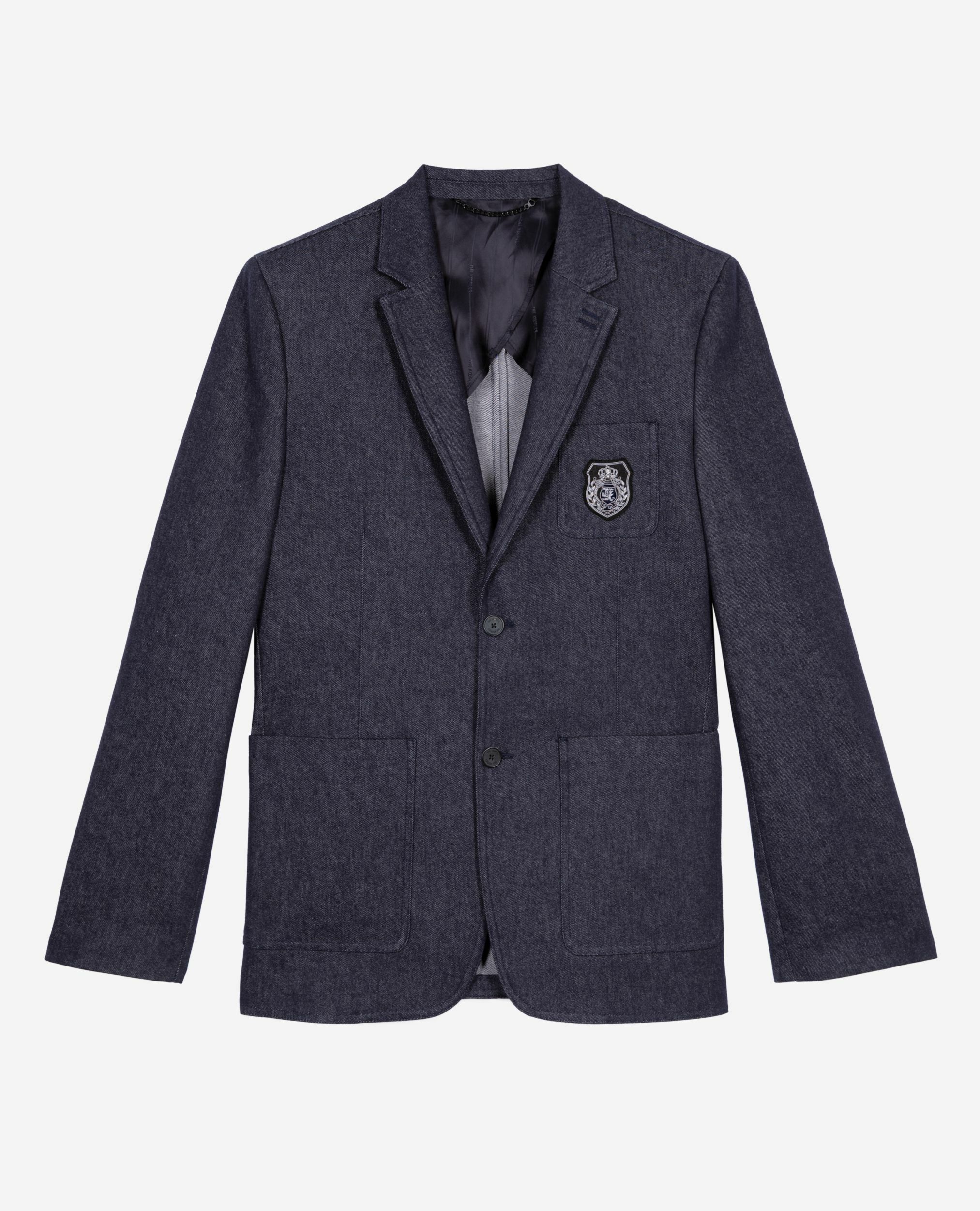 Blue denim-effect suit jacket, NAVY, hi-res image number null