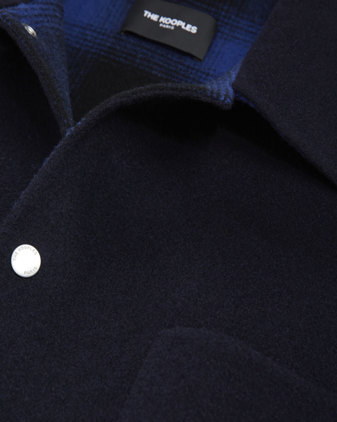 The Kooples MEN NAVY navy blue wool jacket with chest pockets