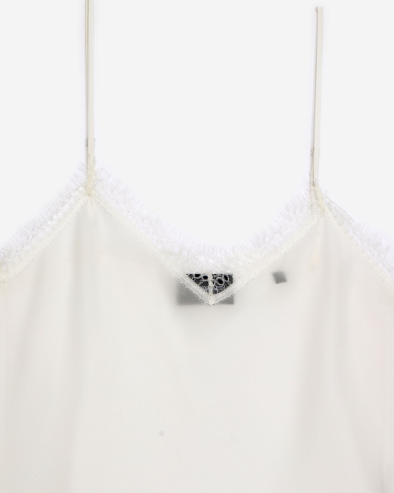 The Kooples WOMEN ECRU ecru silk camisole with lace detail