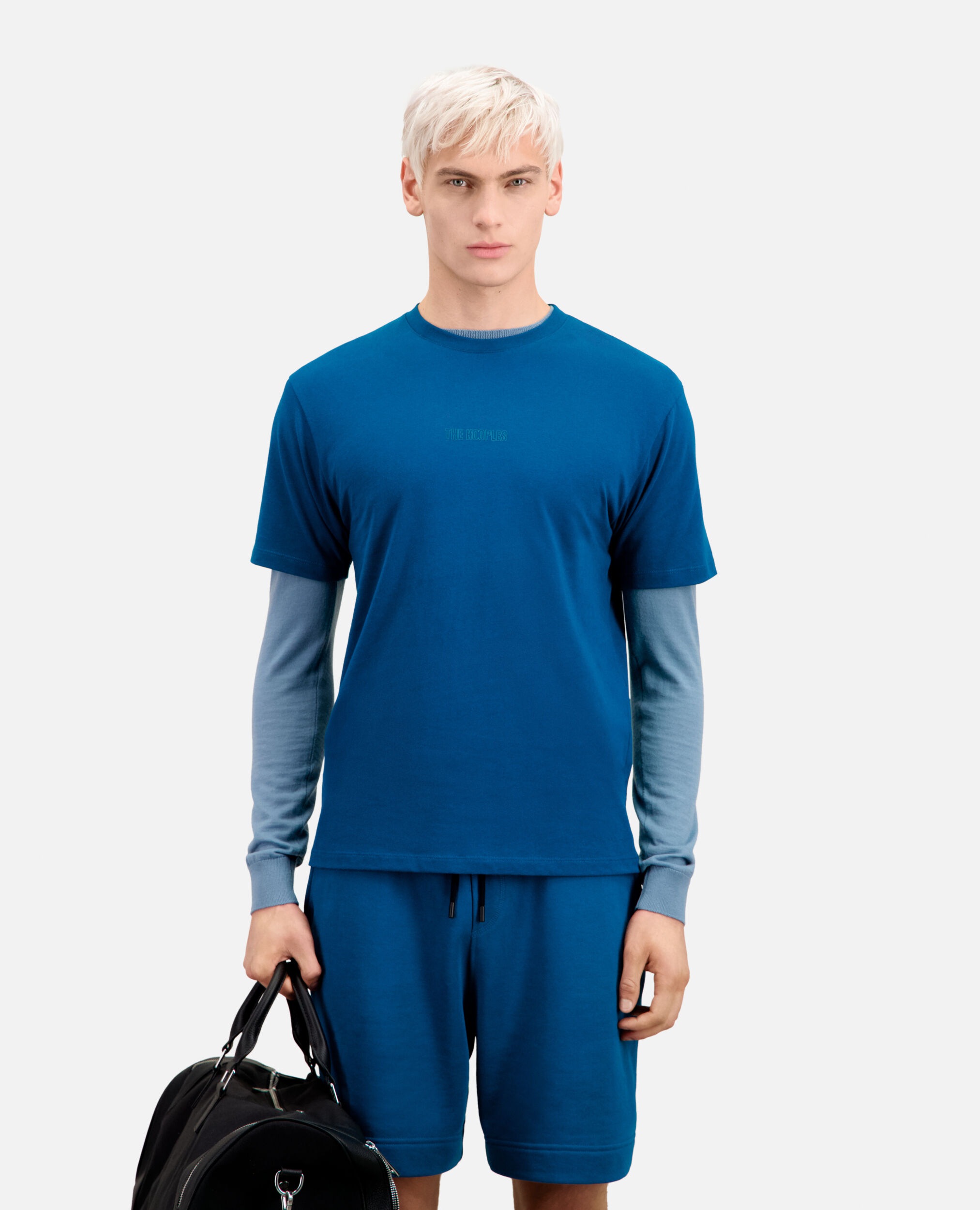 T-shirt Homme bleu avec logo, MEDIUM BLUE, hi-res image number null
