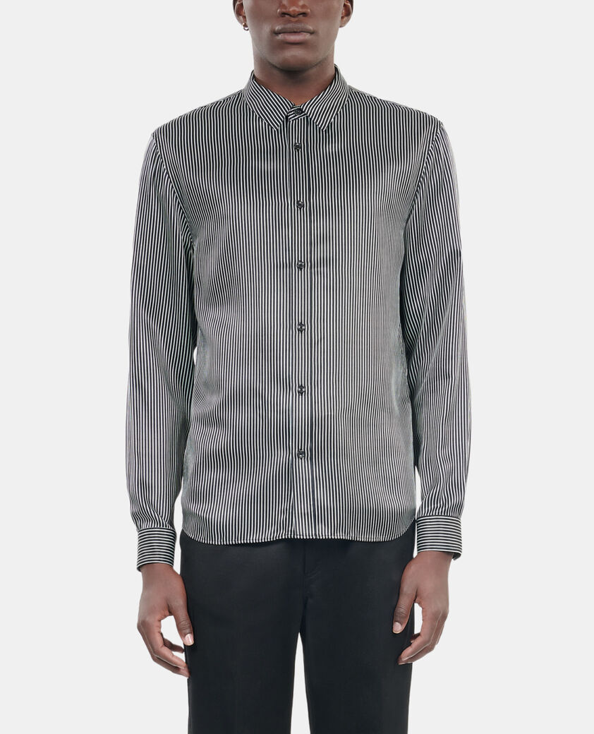 The Kooples HOMME BLACK WHITE chemise à rayures noires et blanches