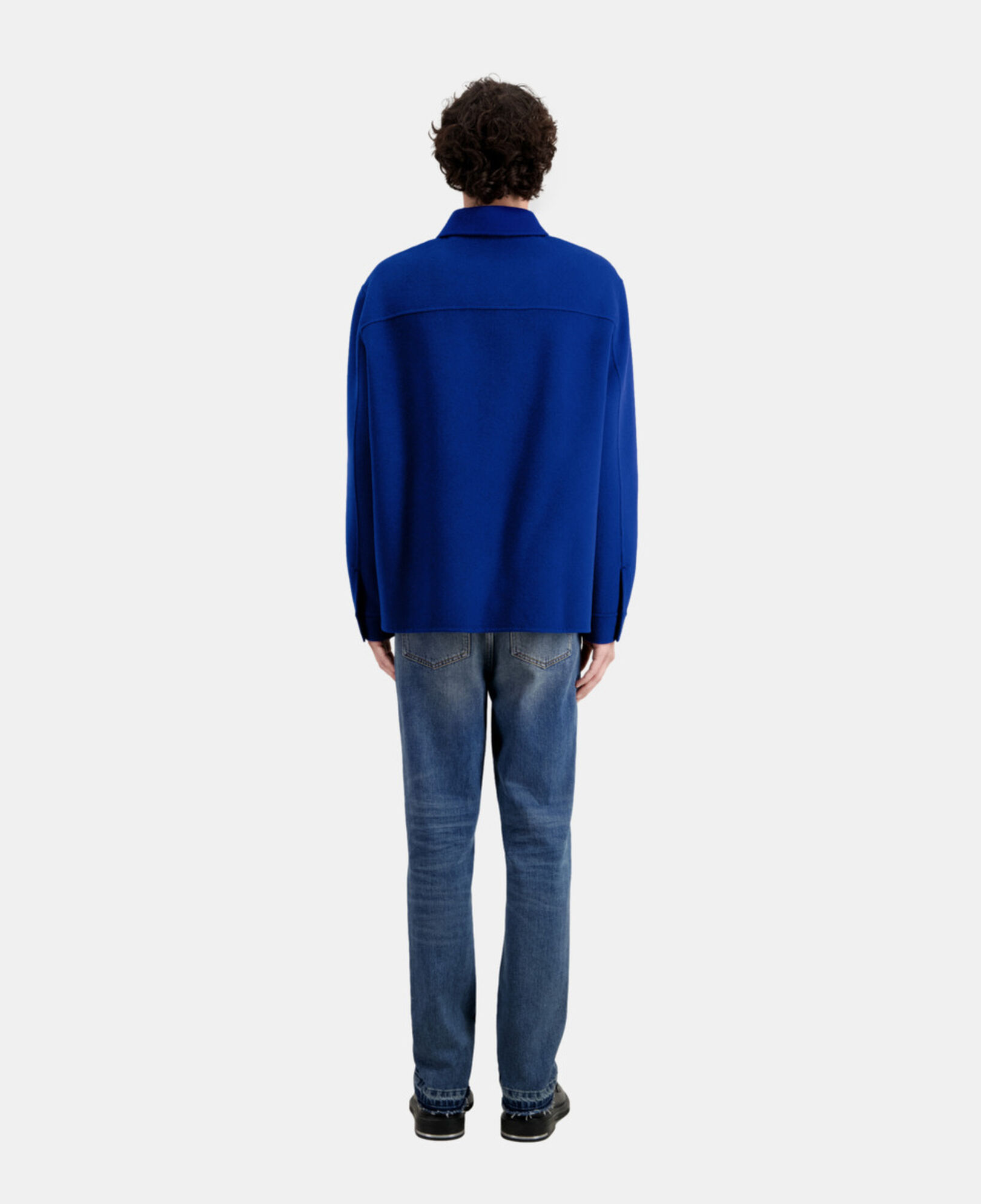 The Kooples HOMBRE ROYAL BLUE - DARK NAVY chaqueta tipo sobrecamisa azul mezcla lana