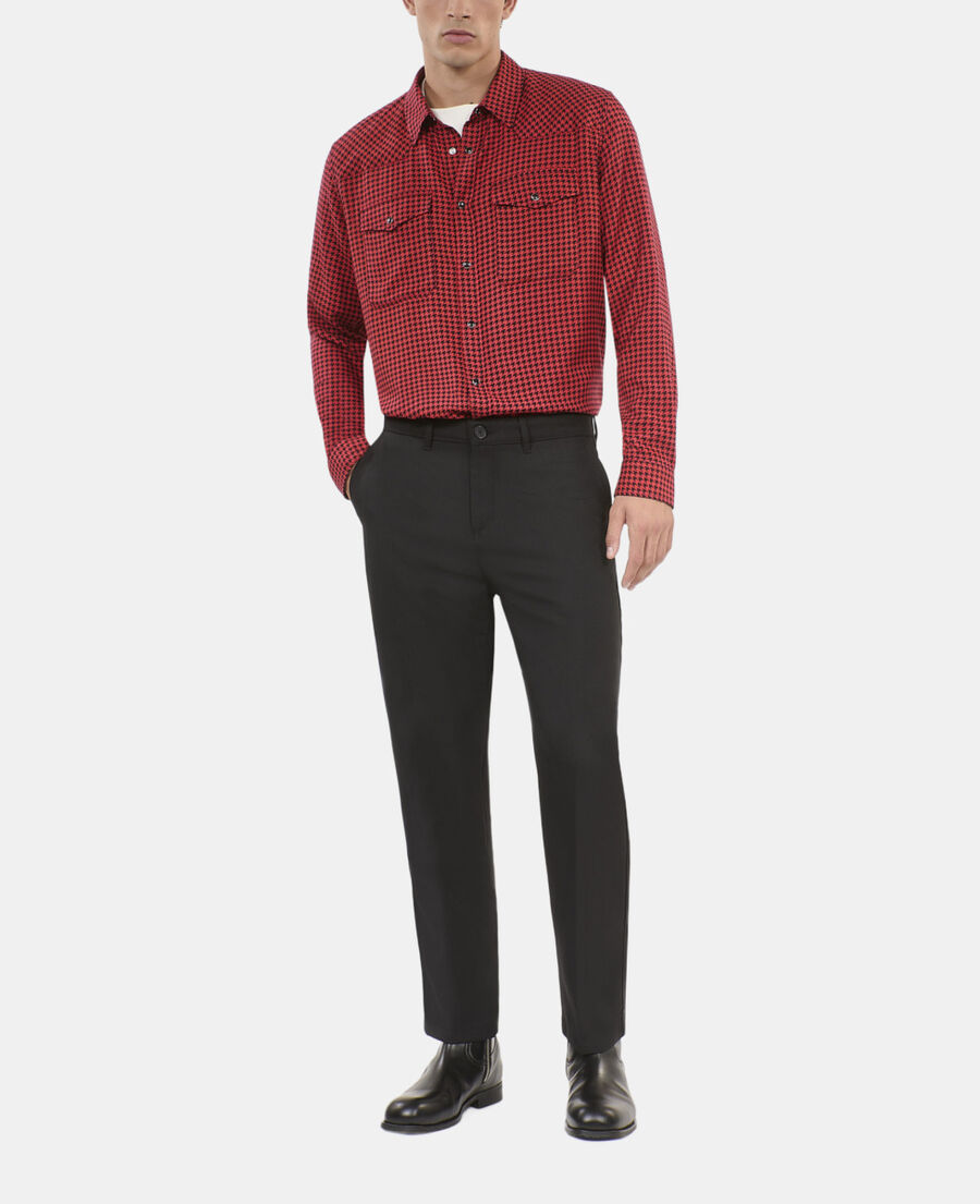 The Kooples H BLACK - RED black and red houndstooth shirt