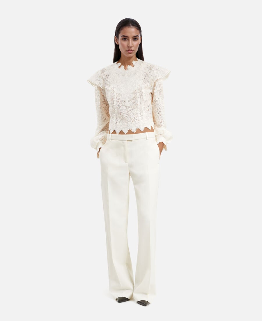The Kooples FEMME ECRU top en dentelle écru