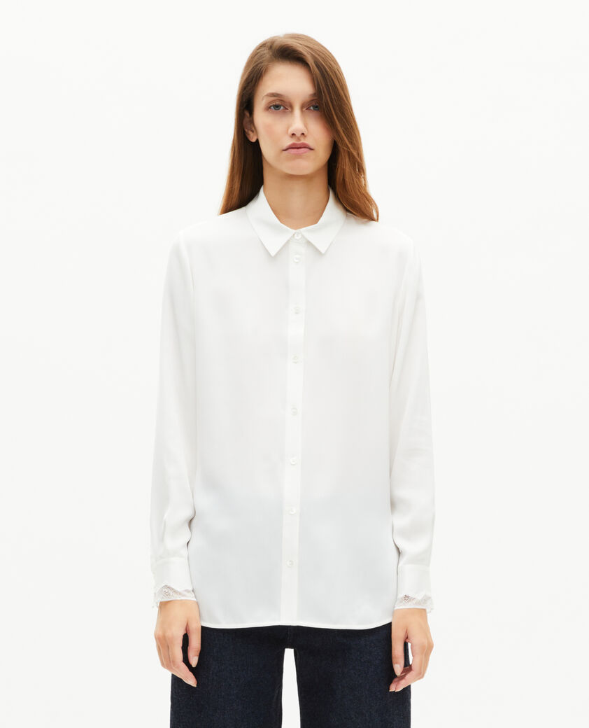 The Kooples WOMEN ECRU unbleached silk shirt