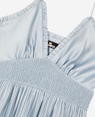 The Kooples MUJER LIGHT BLUE maxivestido plisado azul