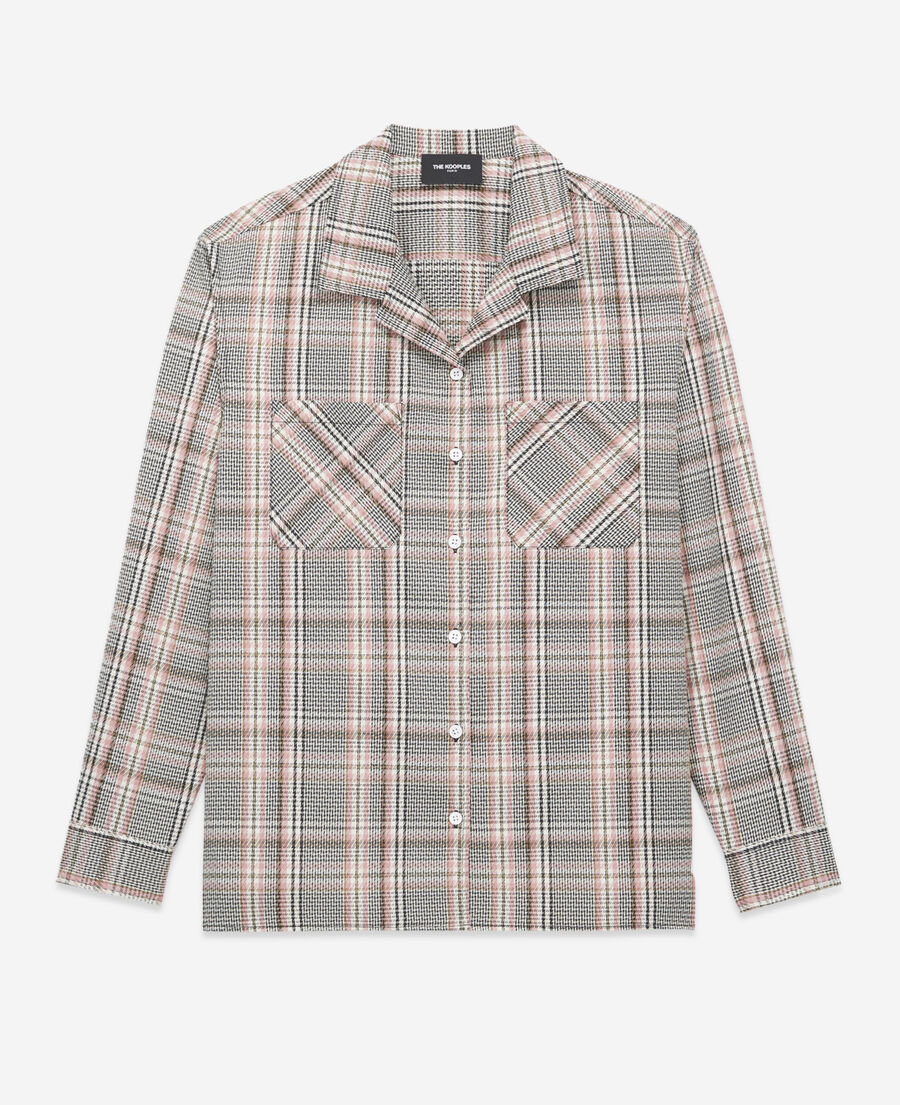 The Kooples FEMME PINK chemise oversize femme rose et noire carreaux