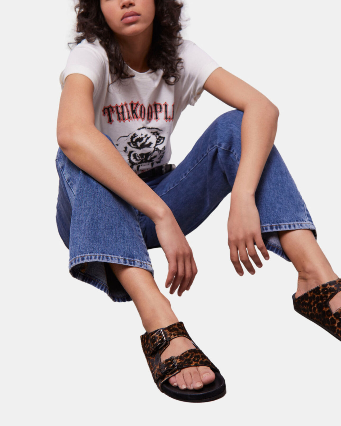 The Kooples FEMME LEOPARD sandales en cuir léopard