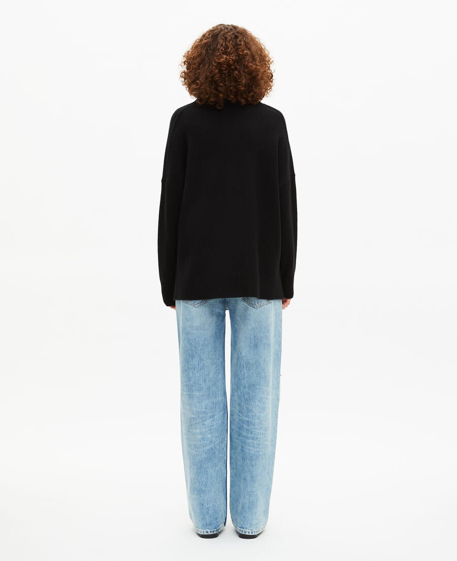 The Kooples FEMME BLACK pull col montant en cachemire noir