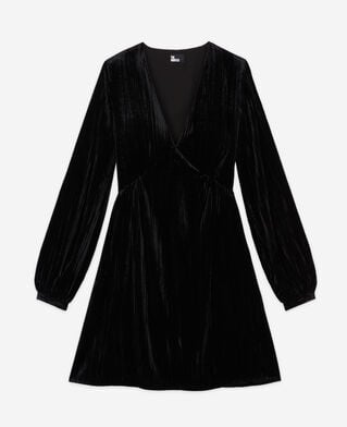 The Kooples FEMME BLACK robe courte en velours noire