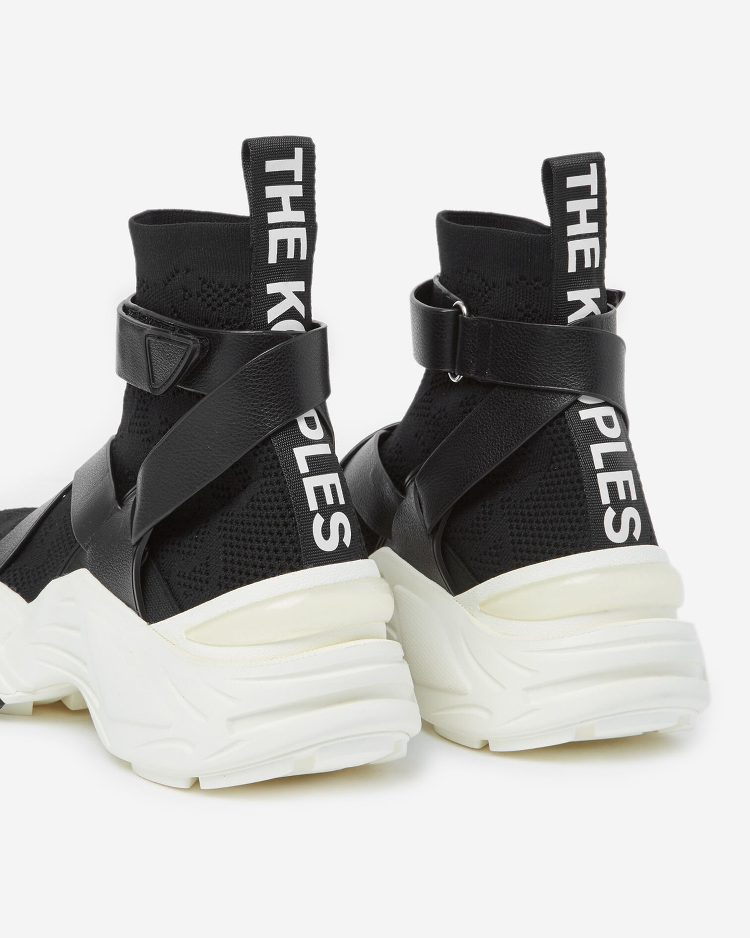 Slick chunky black high-top trainers, BLACK, hi-res image number null