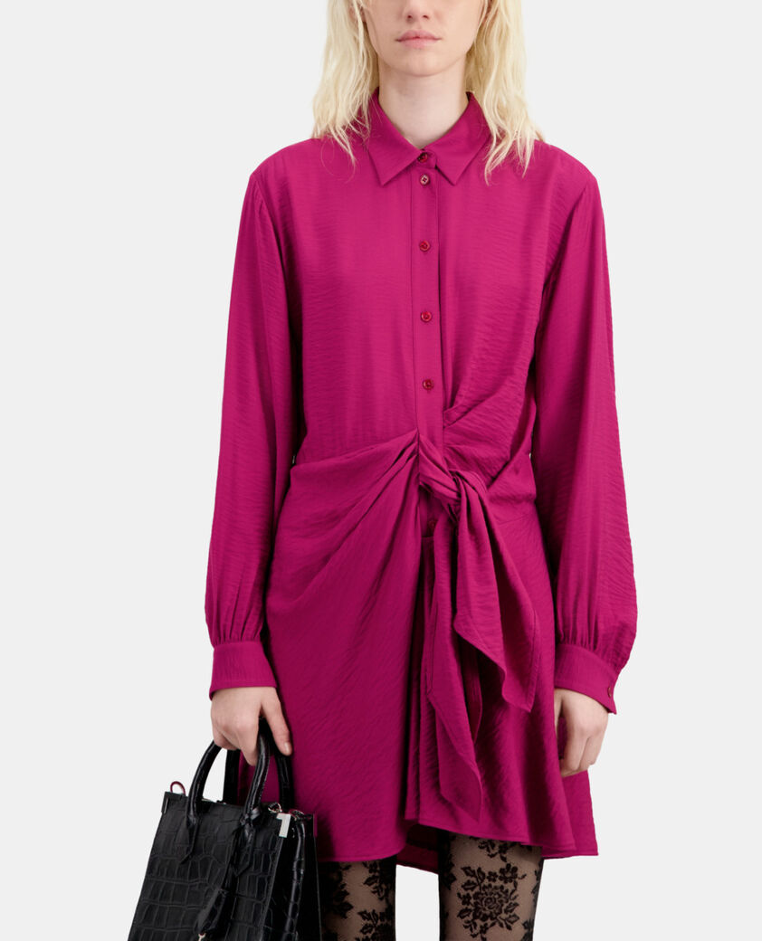 The Kooples FEMME RASPBERRY robe courte rose avec drapé