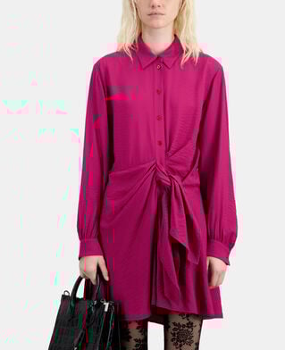 The Kooples FEMME RASPBERRY robe courte rose avec drapé