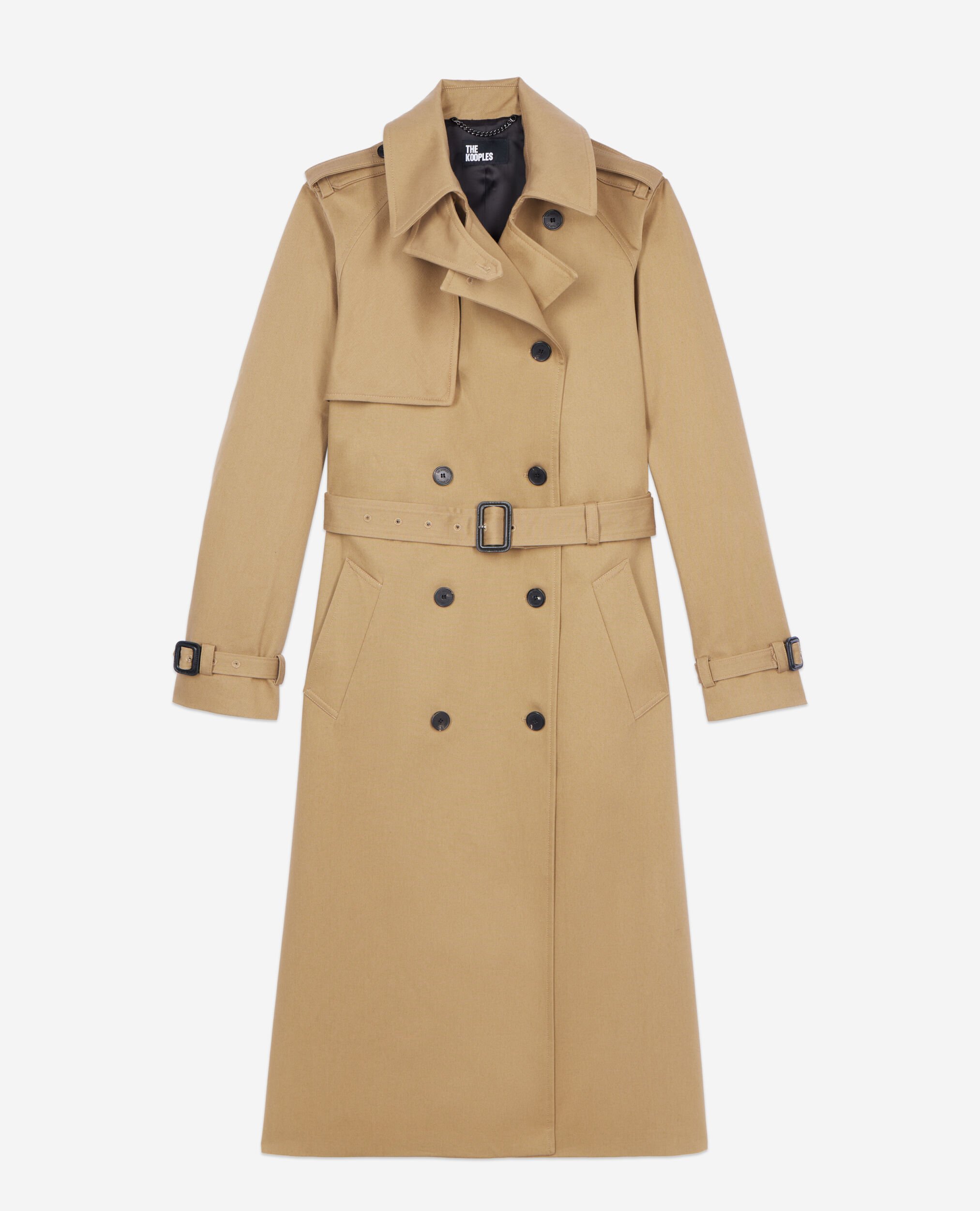 Trench long en coton beige, BEIGE, hi-res image number null