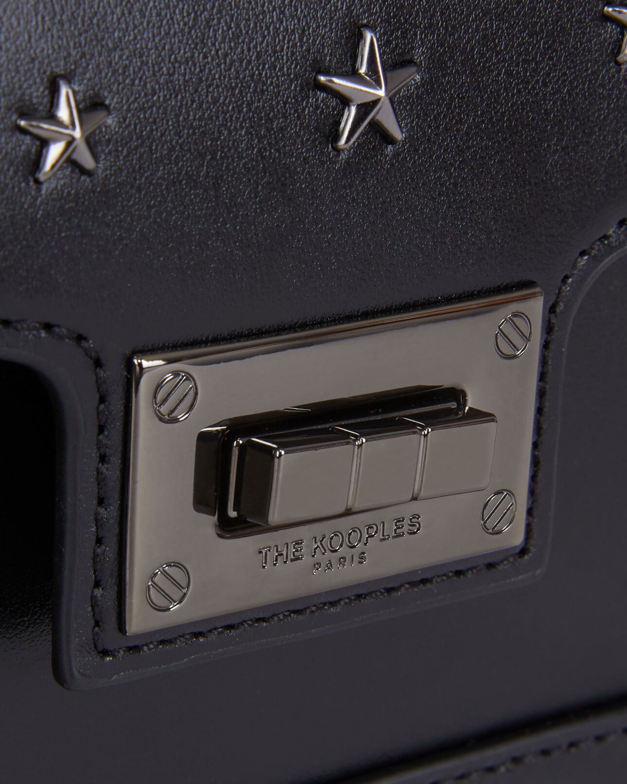The Kooples WOMEN BLACK small emily bag in black leather with stars